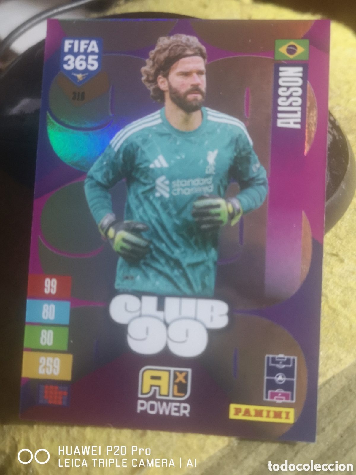 Figurine di Calcio: ADRENALYN 2027 FIFA 365 CLUB 99 ALISSON 316 - LIVERPOOL