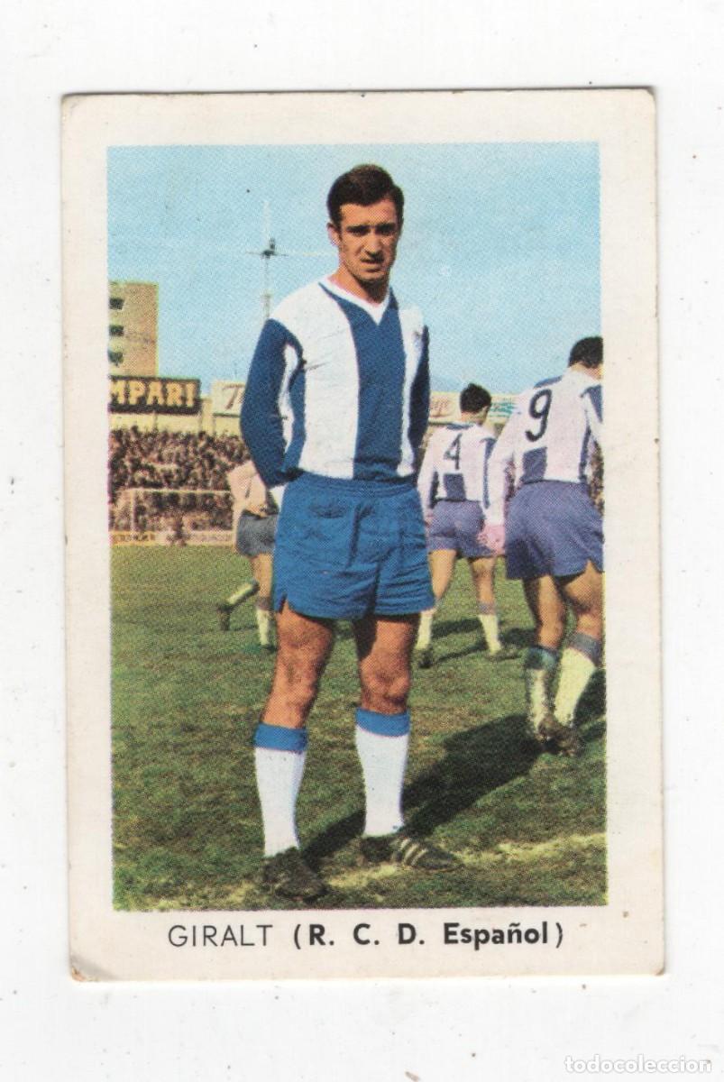 Cartes &agrave; collectionner de Football: GIRALT R.C.D. ESPA&Ntilde;OL A&Ntilde;O 1970 EDITORIAL FHER REVERSO FICHA COMPLETA DEL JUGADOR