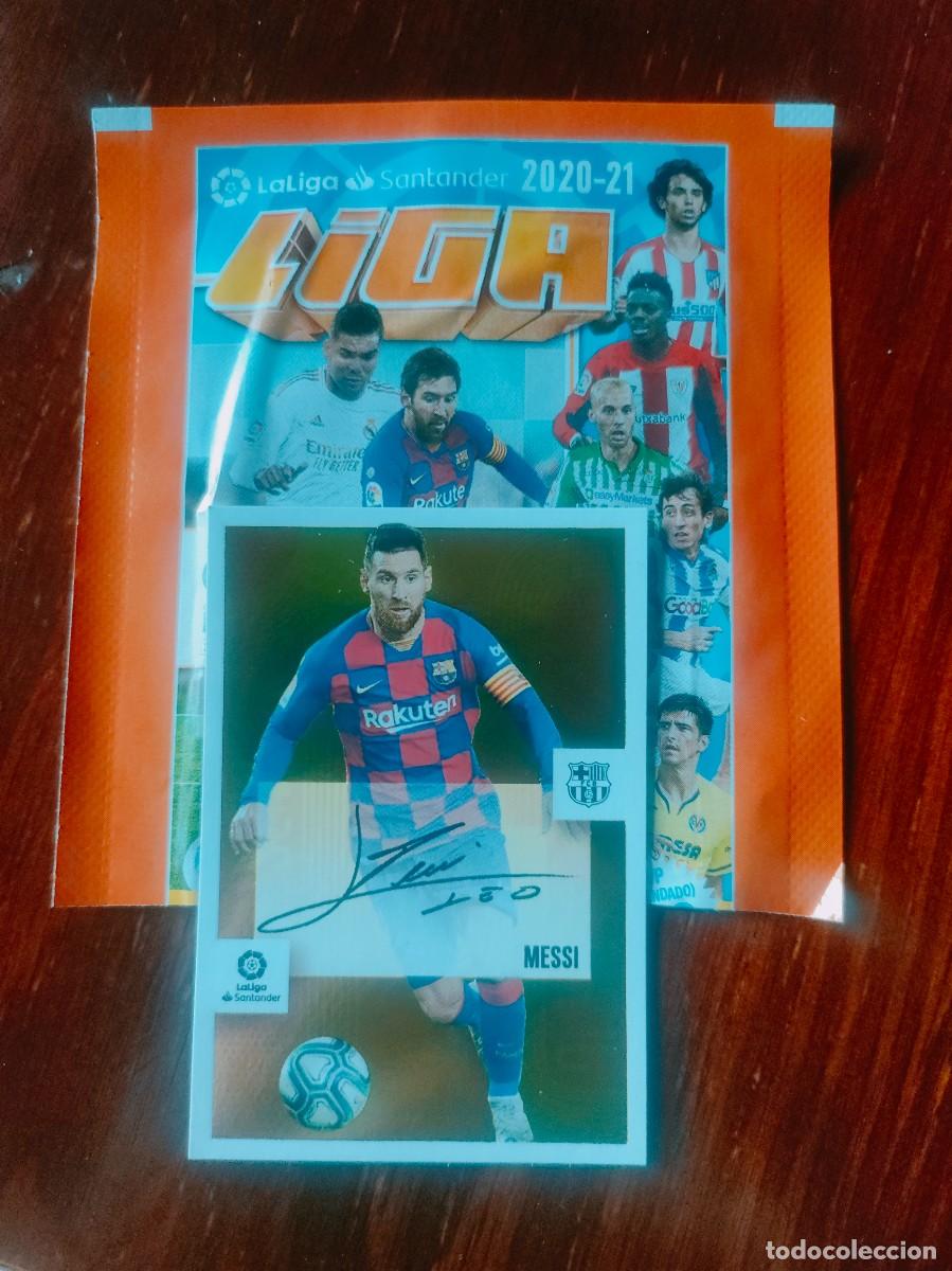 Cromos de f&uacute;tbol: MESSI SERIE ORO ESTE 20 21 MAS SOBRE ANCHO SIN ABRIR