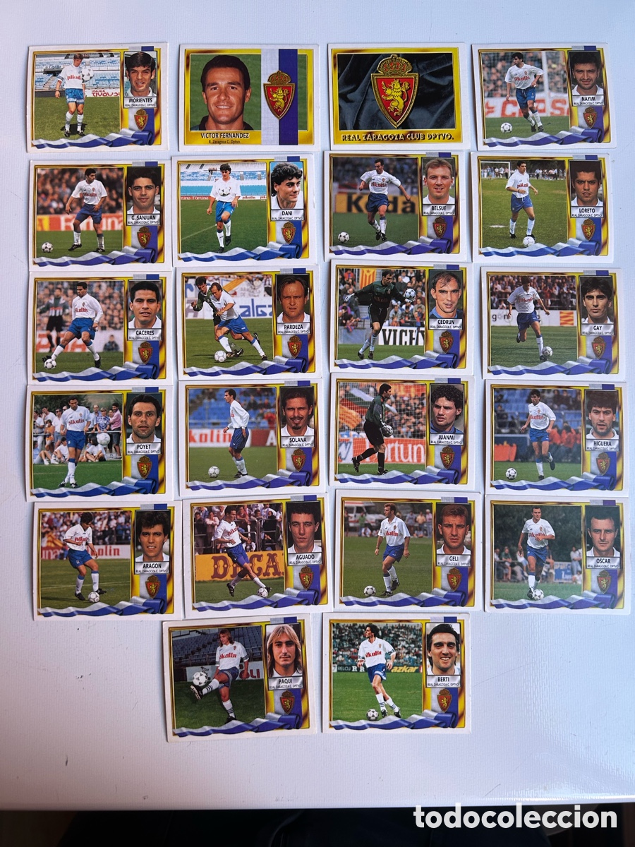 Cartes &agrave; collectionner de Football: Lote de 22 Cromos Real Zaragoza - Liga 1995/1996 (Ed. Este) - Nunca pegados INCLUYEN A PAQUI Y BERTI