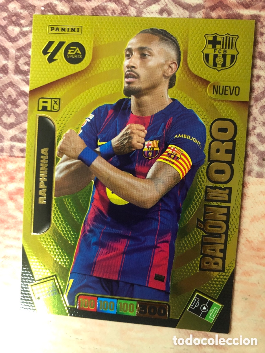 Figurine di Calcio: nuevo bal&oacute;n de oro RAPHINHA BARCELONA ADRENALYN 2025 2026 25 26 CROMOS CARDS PANINI TOPPS LA LIGA