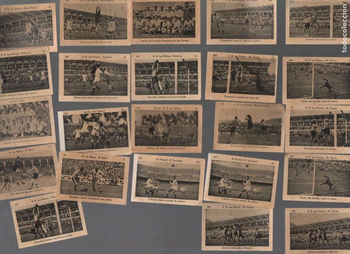 Figurine di Calcio: LOTE 23 CROMOS: PARTIDOS DE FUTBOL: U. D. LAS PALMAS. KROMEL. LIGA 1951-52. VER..