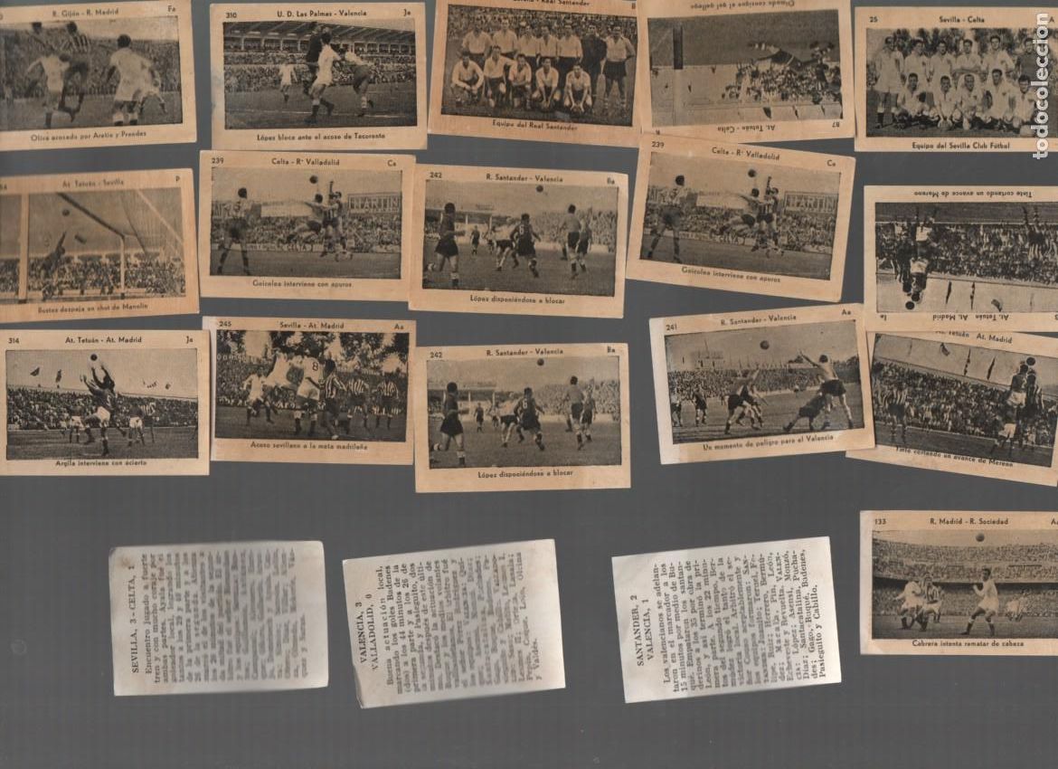 Figurine di Calcio: LOTE CROMOS: PARTIDOS DE FUTBOL Y RESE&Ntilde;AS: VARIOS EQUIPOS. KROMEL. LIGA 1951-52. VER..