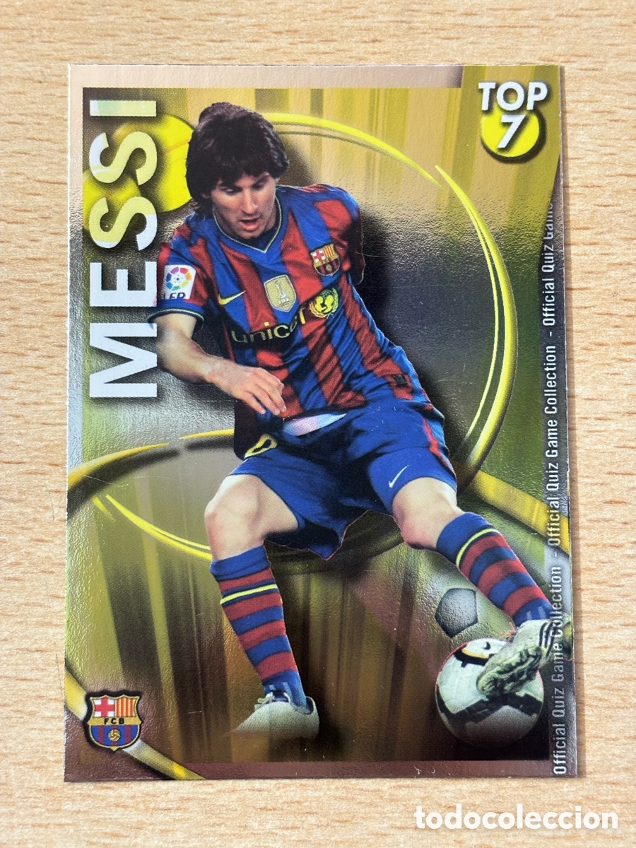 Cromos de f&uacute;tbol: # 595 Messi FC Barcelona Mundicromo 2011 Top 7 Dorado
