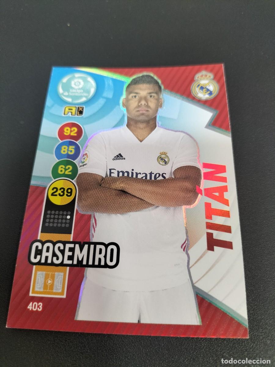 Cromos de f&uacute;tbol: 1 CROMO FICHA PANINI ADRENALYN 2020-2021 20-21 REAL MADRID C.F 403 CASEMIRO ( TITAN