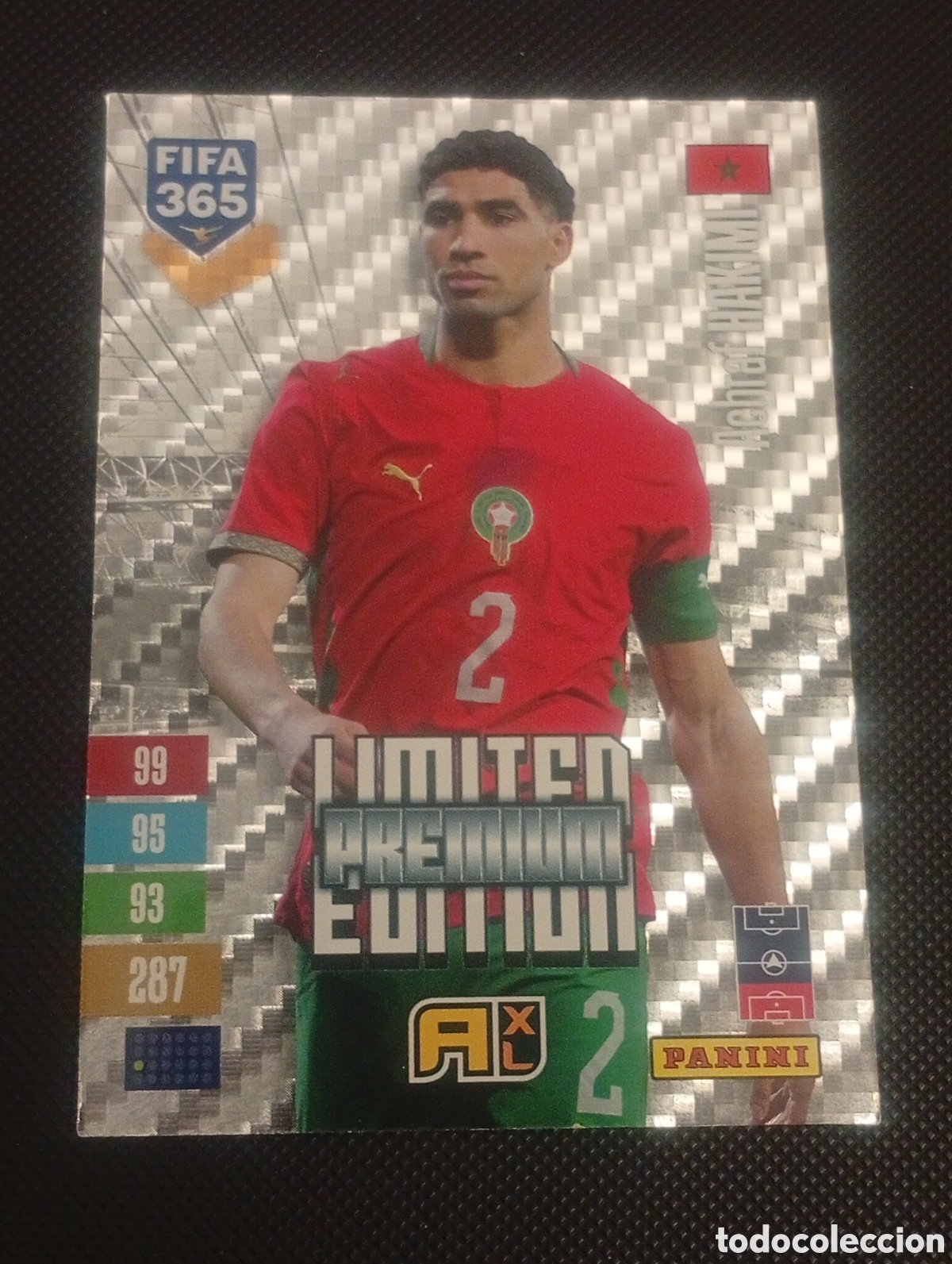 Football Stickers: limited edition HAKIMI MARRUECOS ADRENALYN FIFA 365 PANINI CROMOS CARDS 2026 2027 EDICI&Oacute;N LIMITADA
