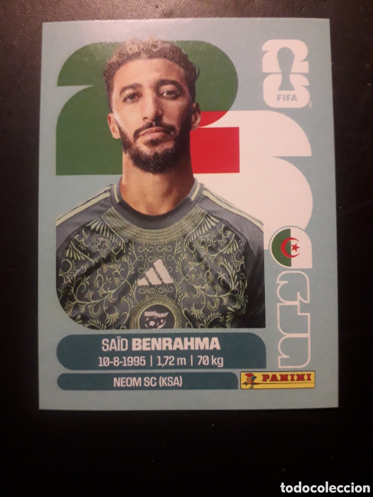 Cromos de Futebol: BENRAHMA ARGELIA ALG 16 MUNDIAL F&Uacute;TBOL 2026 FIFA WORLD CUP PANINI SIN PEGAR PEDIDO M&Iacute;NIMO 3&euro;