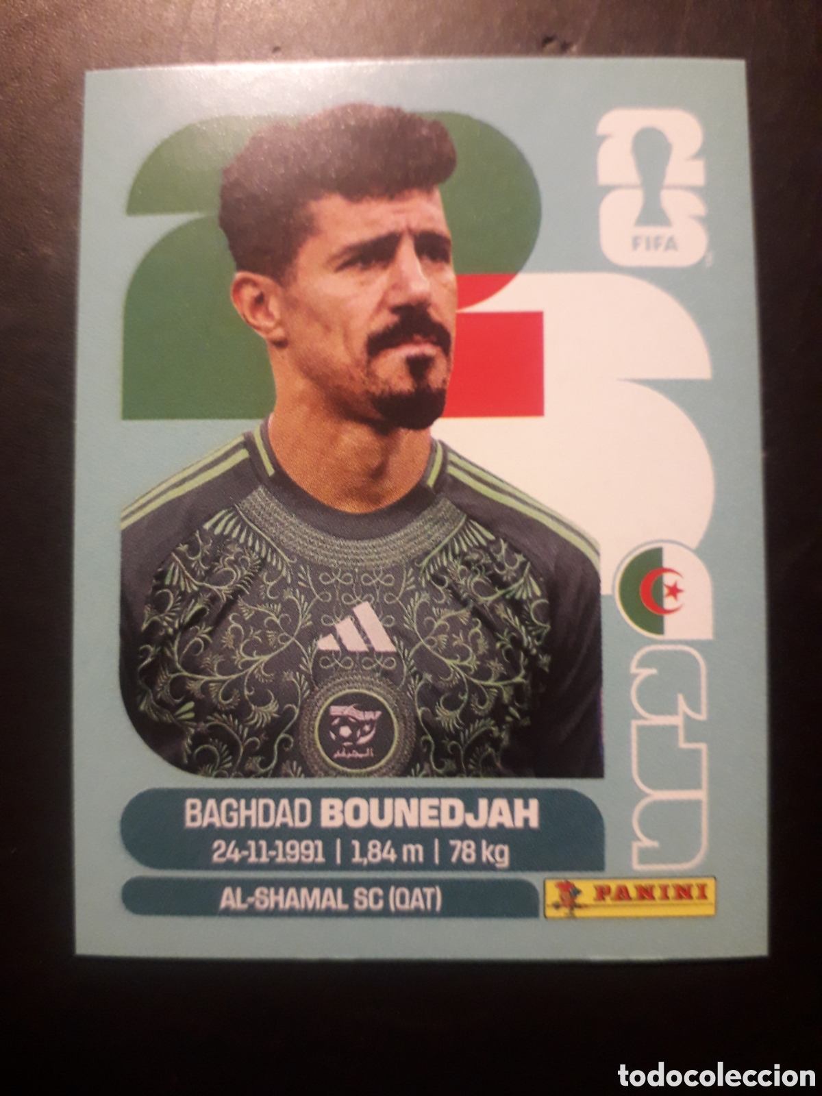 Fu&szlig;ball-Sticker: BOUNEDJAH ARGELIA ALG 19 MUNDIAL F&Uacute;TBOL 2026 FIFA WORLD CUP PANINI SIN PEGAR PEDIDO M&Iacute;NIMO 3&euro;