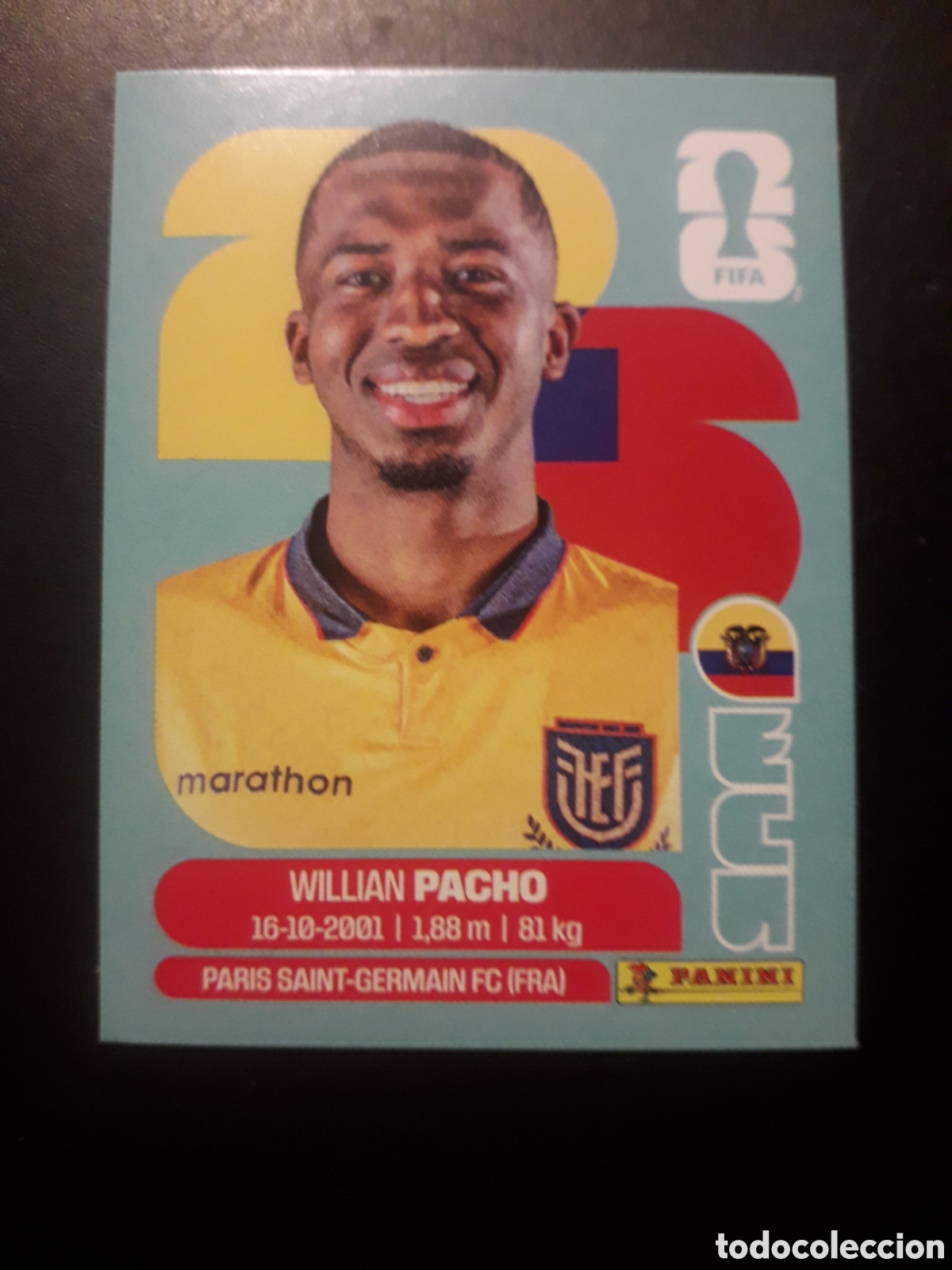 Fu&szlig;ball-Sticker: PACHO ECUADOR ECU 6 MUNDIAL F&Uacute;TBOL 2026 FIFA WORLD CUP PANINI SIN PEGAR PEDIDO M&Iacute;NIMO 3&euro;