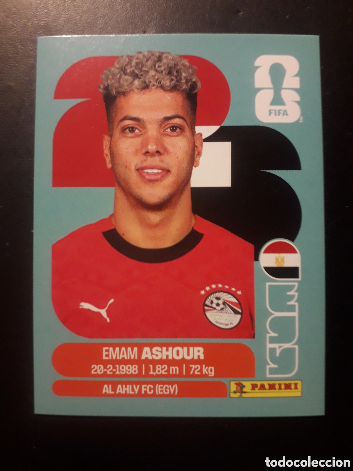 Fu&szlig;ball-Sticker: ASHOUR EGIPTO EGY 15 MUNDIAL F&Uacute;TBOL 2026 FIFA WORLD CUP PANINI SIN PEGAR PEDIDO M&Iacute;NIMO 3&euro;