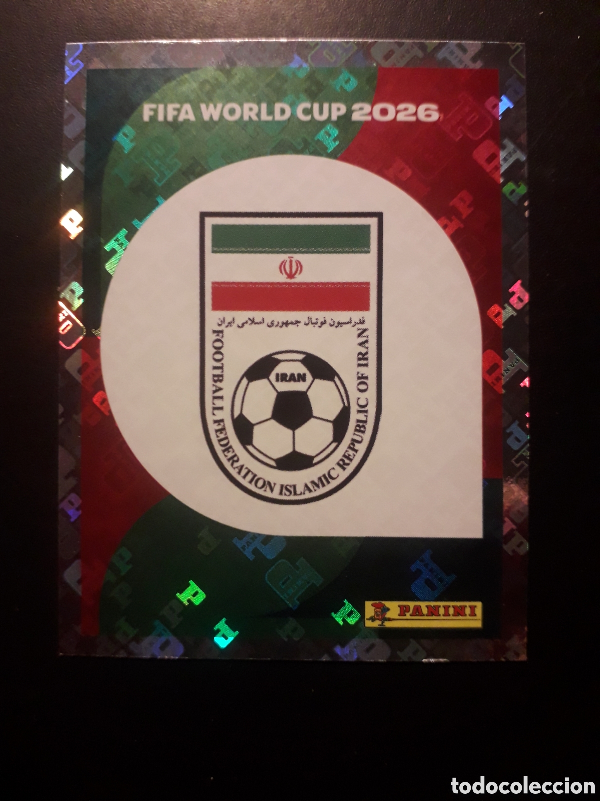 Fu&szlig;ball-Sticker: ESCUDO IR&Aacute;N IRN 1 MUNDIAL F&Uacute;TBOL 2026 FIFA WORLD CUP PANINI SIN PEGAR PEDIDO M&Iacute;NIMO 3&euro;