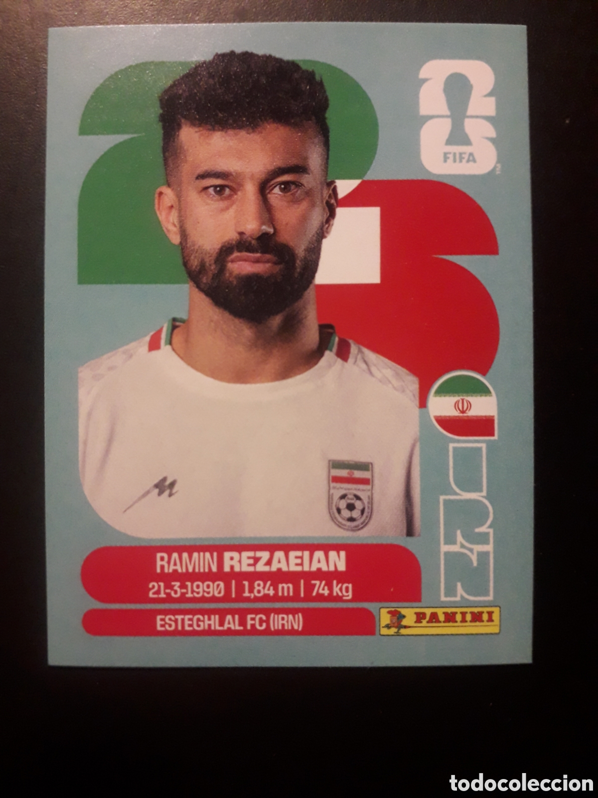 Fu&szlig;ball-Sticker: REZAEIAN IR&Aacute;N IRN 7 MUNDIAL F&Uacute;TBOL 2026 FIFA WORLD CUP PANINI SIN PEGAR PEDIDO M&Iacute;NIMO 3&euro;.