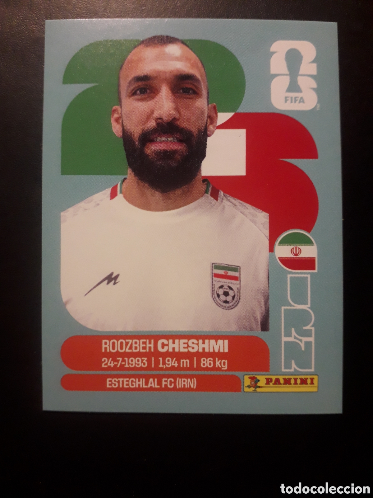 Fu&szlig;ball-Sticker: CHESHMI IR&Aacute;N IRN 15 MUNDIAL F&Uacute;TBOL 2026 FIFA WORLD CUP PANINI SIN PEGAR PEDIDO M&Iacute;NIMO 3&euro;.
