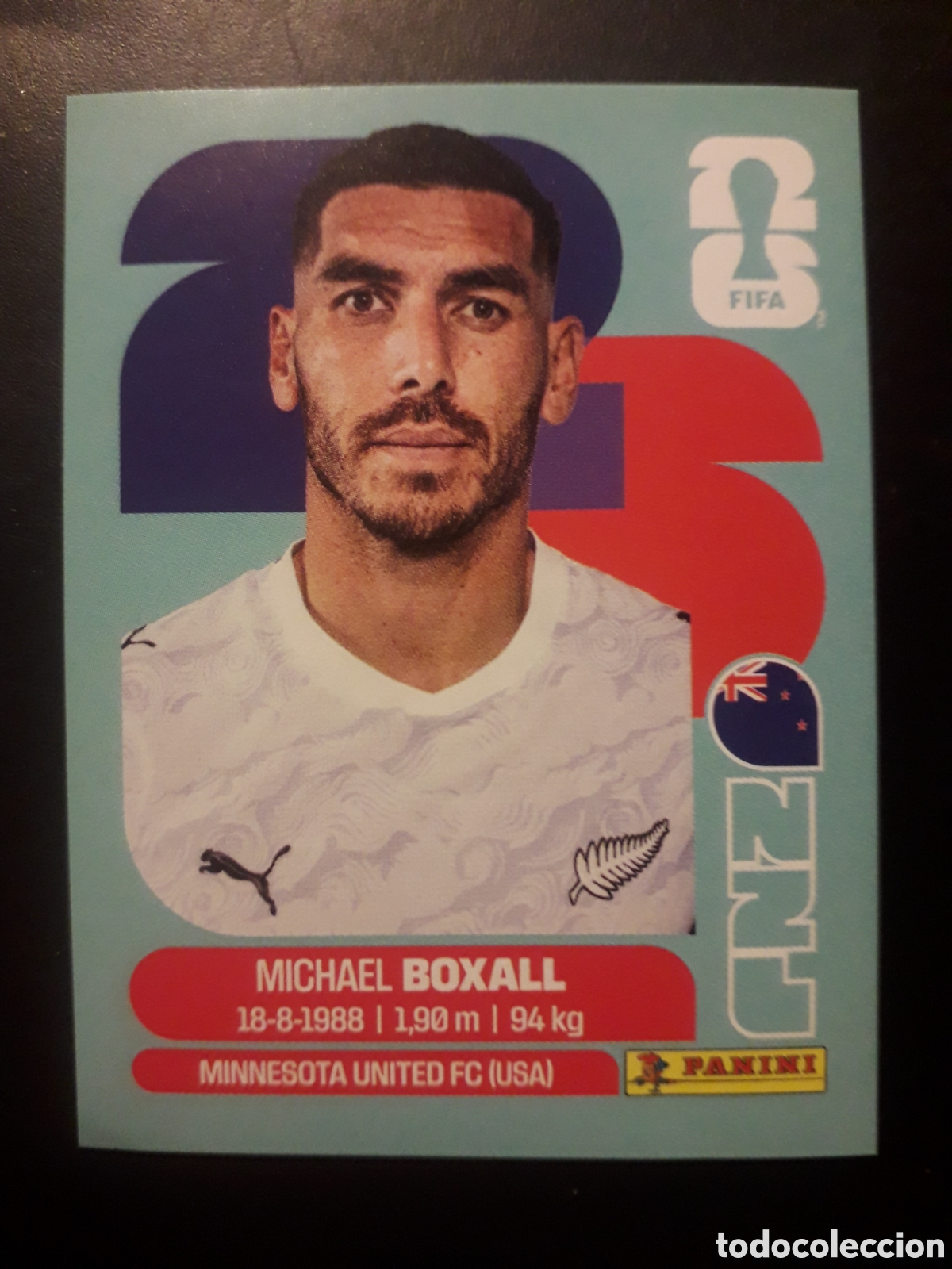 Fu&szlig;ball-Sticker: BOXALL NUEVA ZELANDA NZL 4 MUNDIAL F&Uacute;TBOL 2026 FIFA WORLD CUP PANINI SIN PEGAR PEDIDO M&Iacute;NIMO 3&euro;