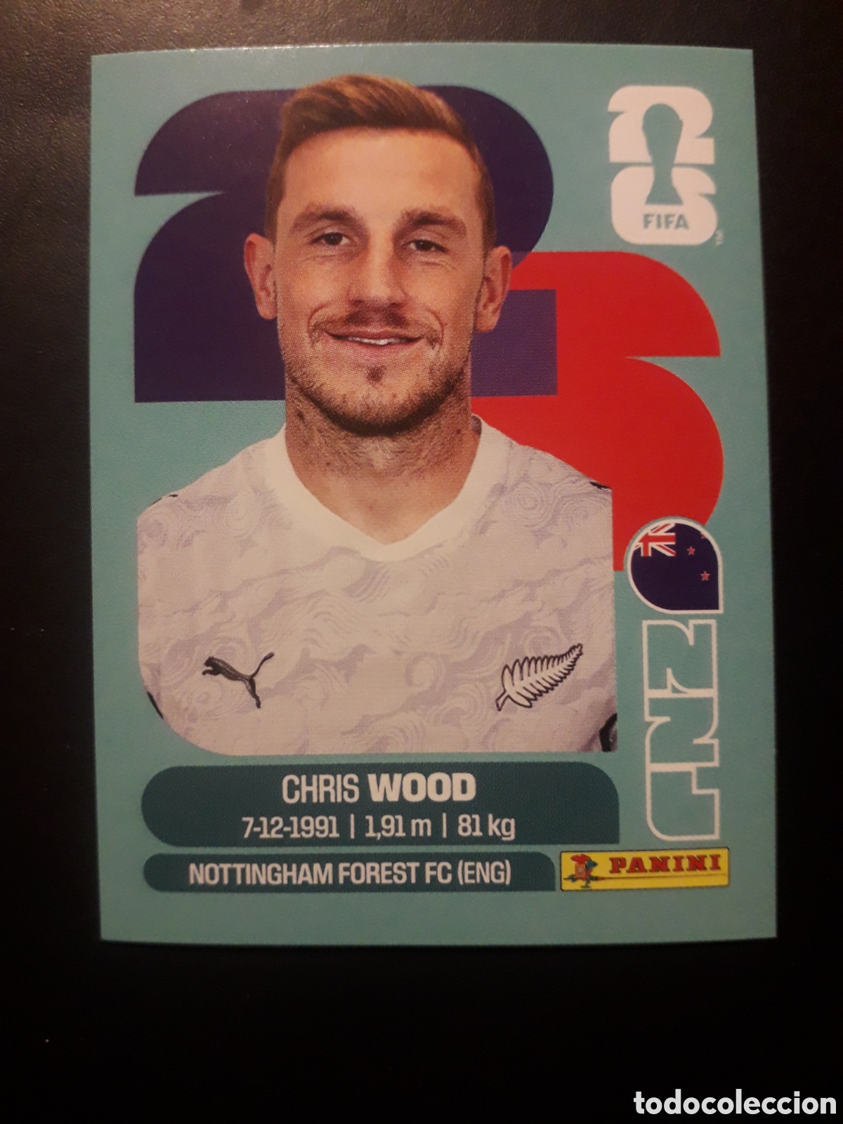Figurine di Calcio: WOOD NUEVA ZELANDA NZL 17 MUNDIAL F&Uacute;TBOL 2026 FIFA WORLD CUP PANINI SIN PEGAR PEDIDO M&Iacute;NIMO 3&euro;