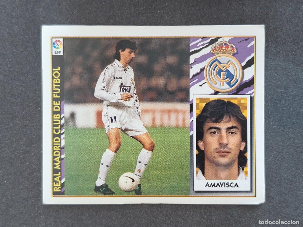 Figurine di Calcio: L4 AMAVISCA REAL MADRID LIGA ESTE 1997 1998 97 98 NUNCA PEGADO SIN PEGAR