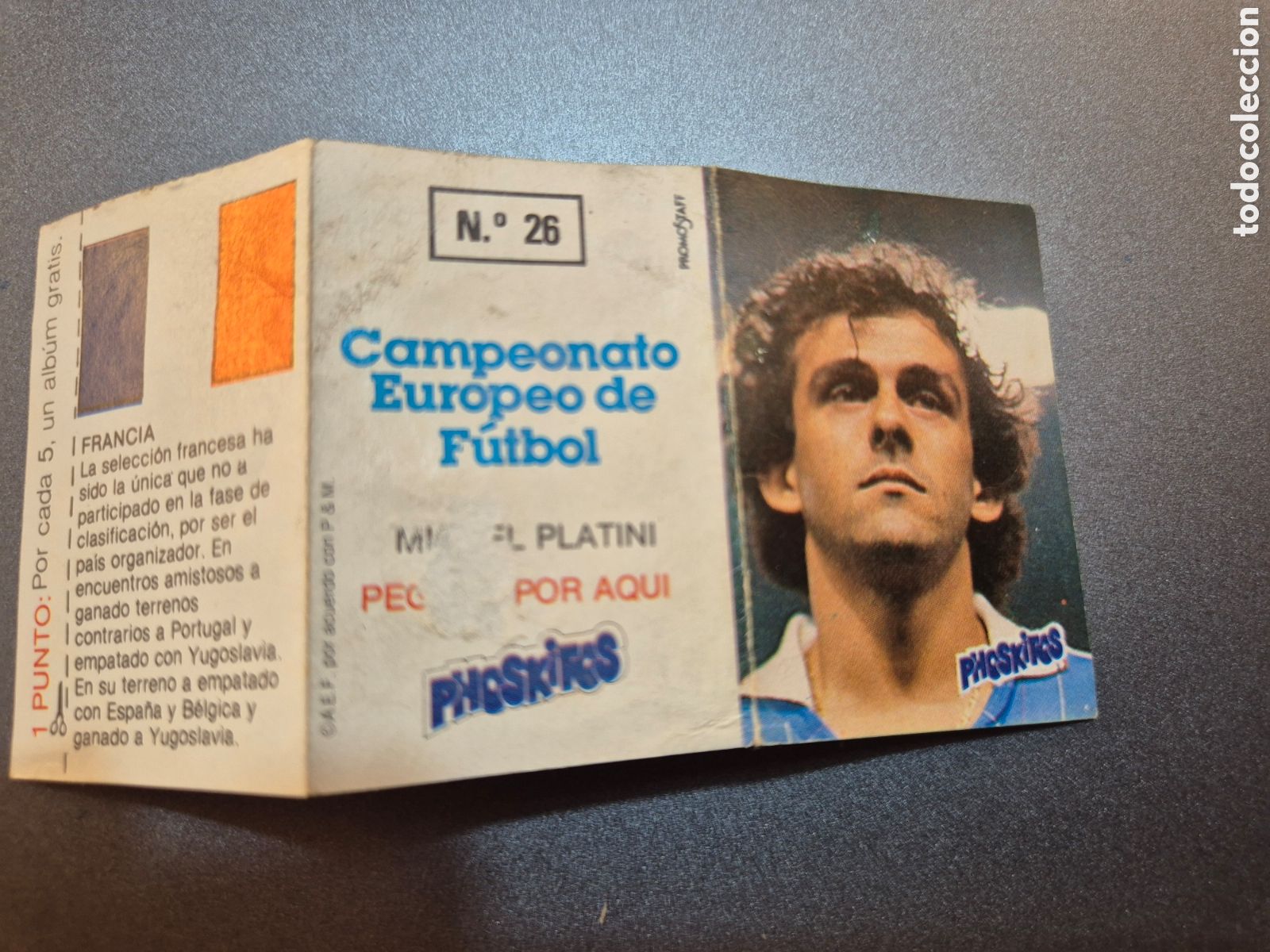 Cromos de f&uacute;tbol: CAMPEONATO EUROPEO DE FUTBOL PHOSKITOS PLATINI N&ordm; 26