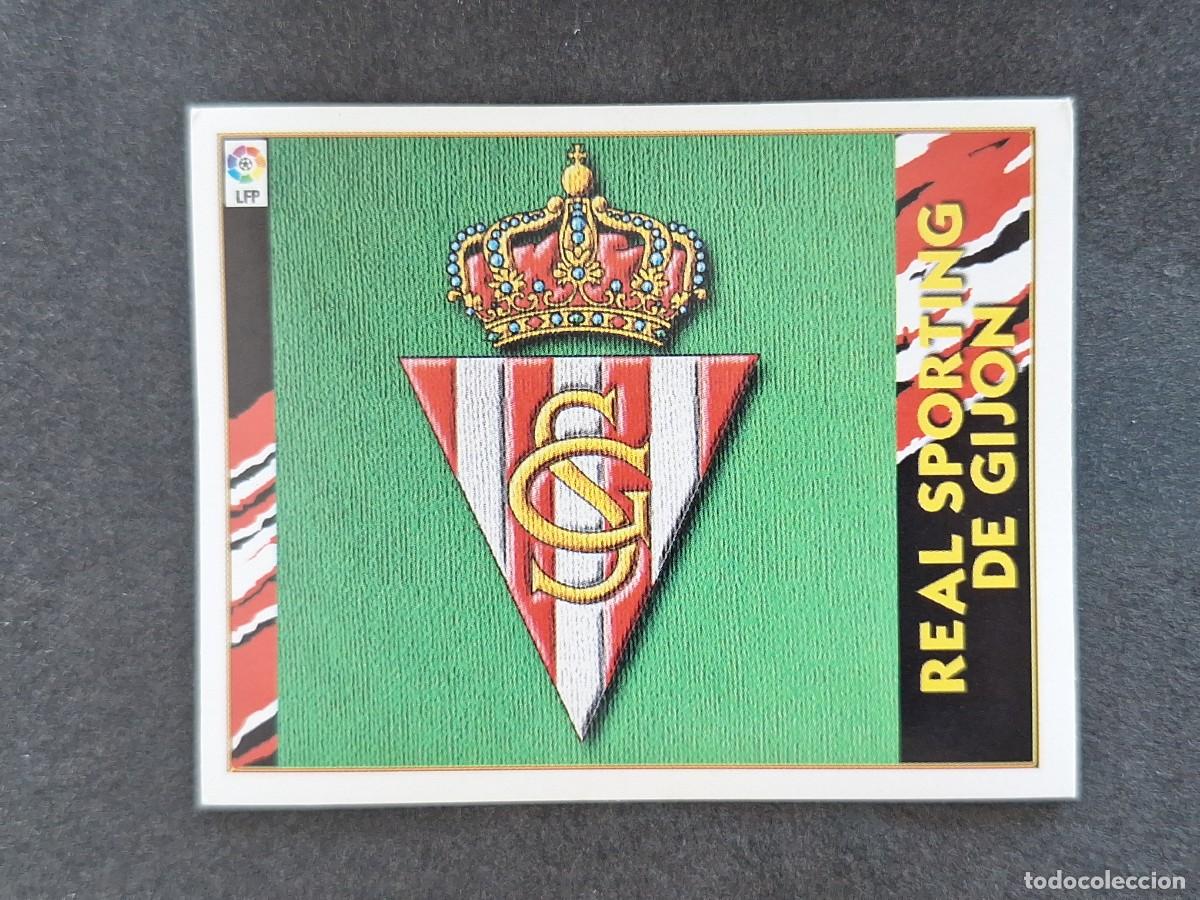 Figurine di Calcio: L4 ESCUDO SPORTING DE GIJON LIGA ESTE 1997 1998 97 98 NUNCA PEGADO SIN PEGAR