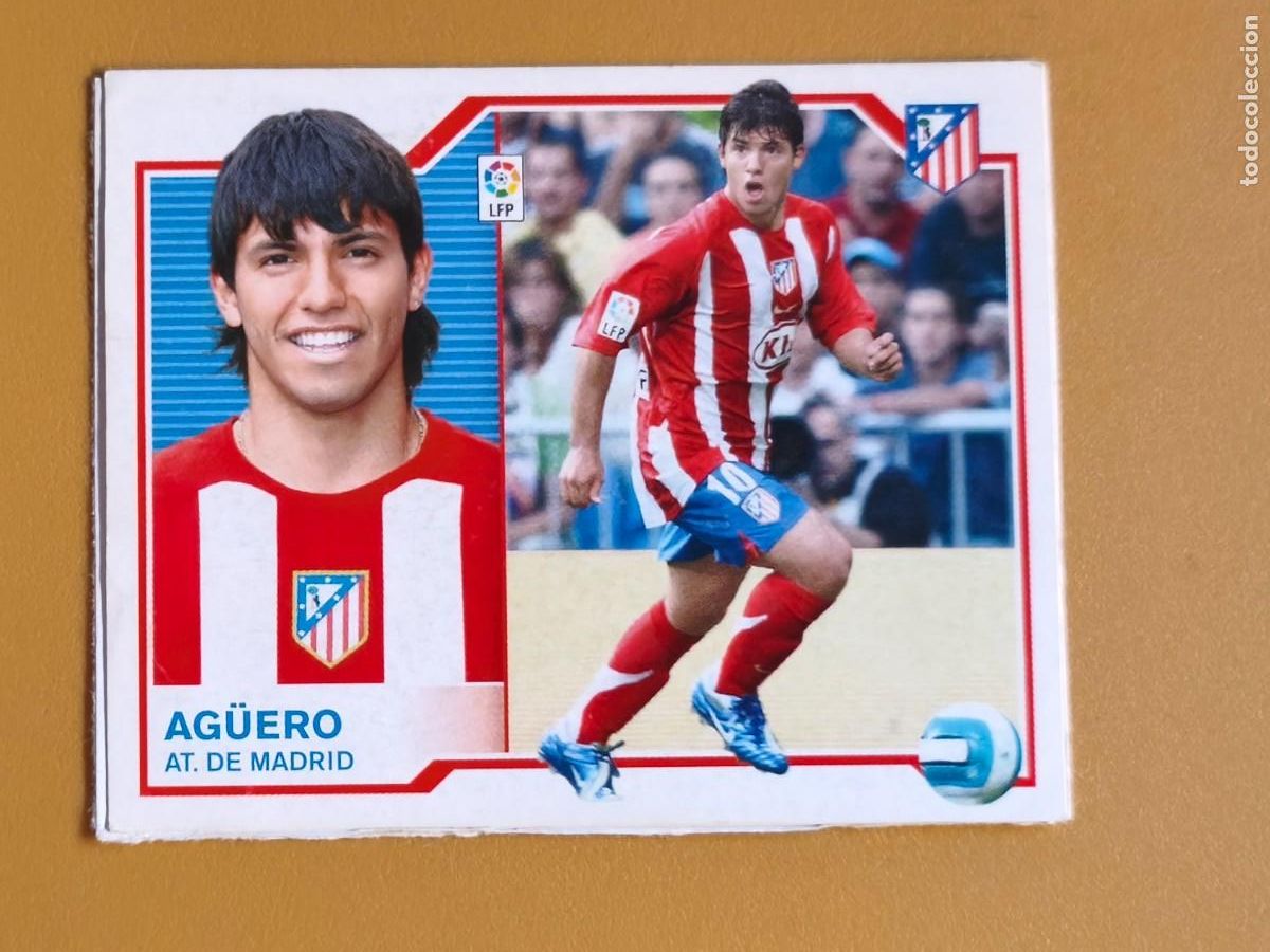 Football Stickers: aguero, liga 2007 08 at.madrid