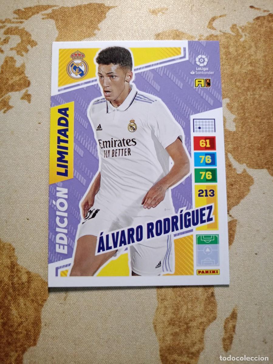 Fu&szlig;ball-Sticker: Edici&oacute;n limitada &Aacute;LVARO RODR&Iacute;GUEZ Adrenalyn 2022-23