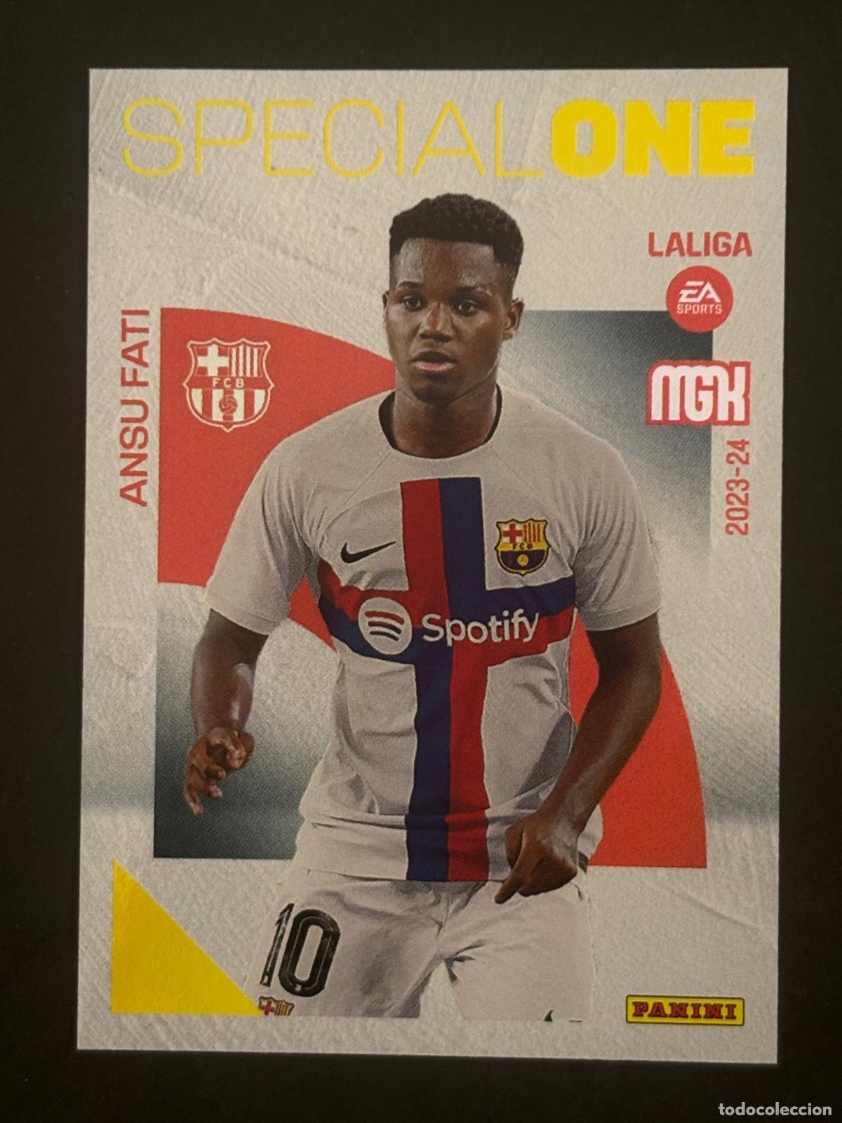 Fu&szlig;ball-Sticker: 381 ANSU FATI BARCELONA SPECIAL ONE MEGACRACKS MGK 23-24 2023-2024 PANINI LIGA