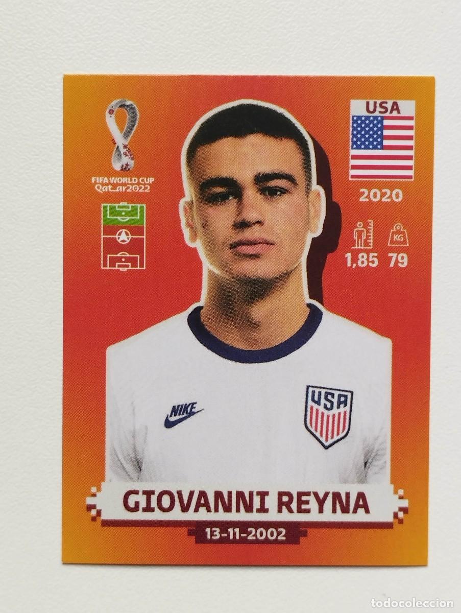 Cromos de Futebol: CROMO STICKER EDICION PANINI ARGENTINA MUNDIAL QATAR 2022 GIOVANNI REYNA USA18 USA 18 ESTADOS UNIDOS