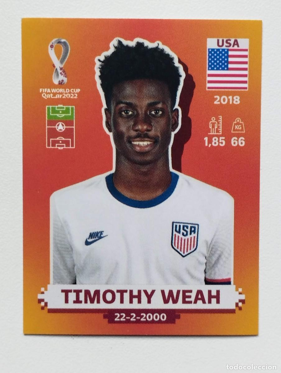 Football Stickers: CROMO STICKER EDICION PANINI ARGENTINA MUNDIAL QATAR 2022 TIMOTHY WEAH USA19 USA 19 ESTADOS UNIDOS