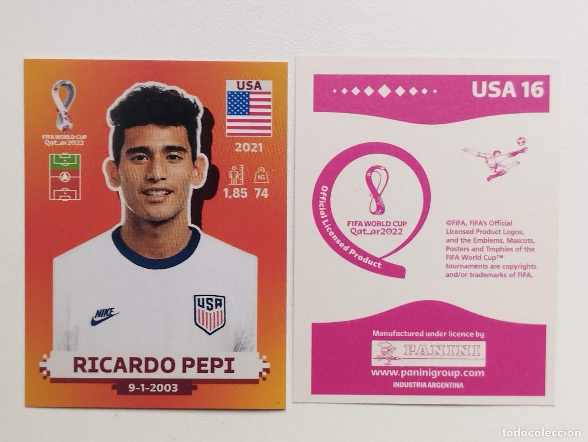 Cromos de Futebol: CROMO STICKER EDICION PANINI ARGENTINA MUNDIAL QATAR 2022 RICARDO PEPI USA16 USA 16 ESTADOS UNIDOS
