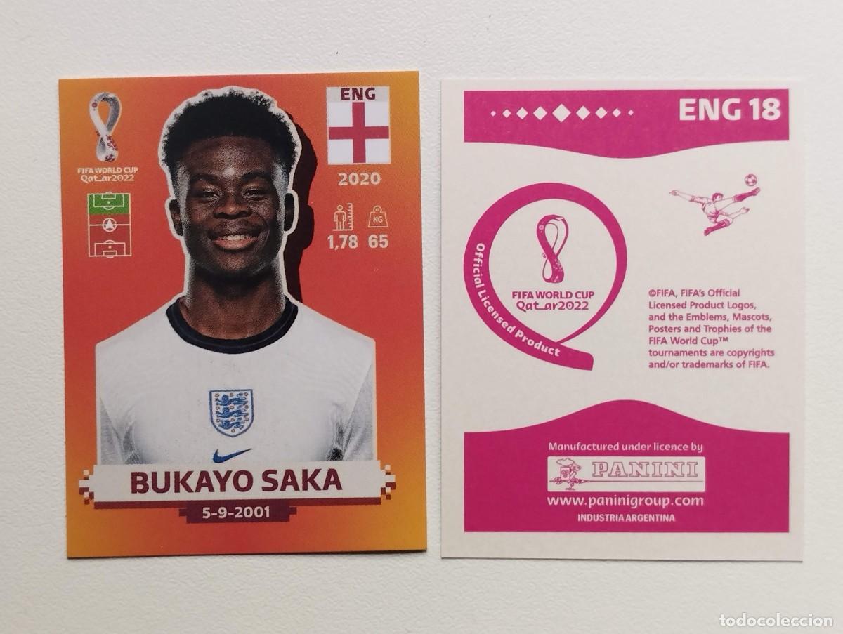 Cartes &agrave; collectionner de Football: CROMO STICKER EDICION PANINI ARGENTINA MUNDIAL QATAR 2022 BUKAYO SAKA ENG19 ENG 18 INGLATERRA