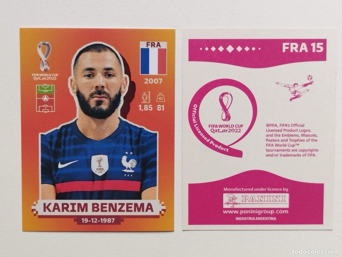 Figurine di Calcio: CROMO STICKER EDICION PANINI ARGENTINA MUNDIAL QATAR 2022 BENZEMA FRA15 FRA 15 FRANCIA