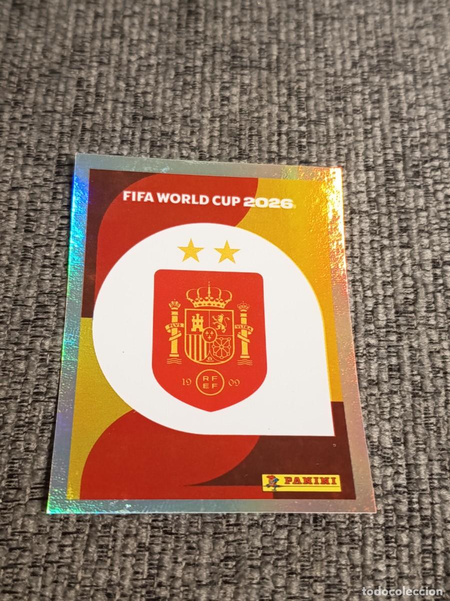 Cromos de f&uacute;tbol: Mundial 2026 sticker ESCUDO ESPA&Ntilde;A ESP 1 BIS 1BIS de la revista jugon nuevo