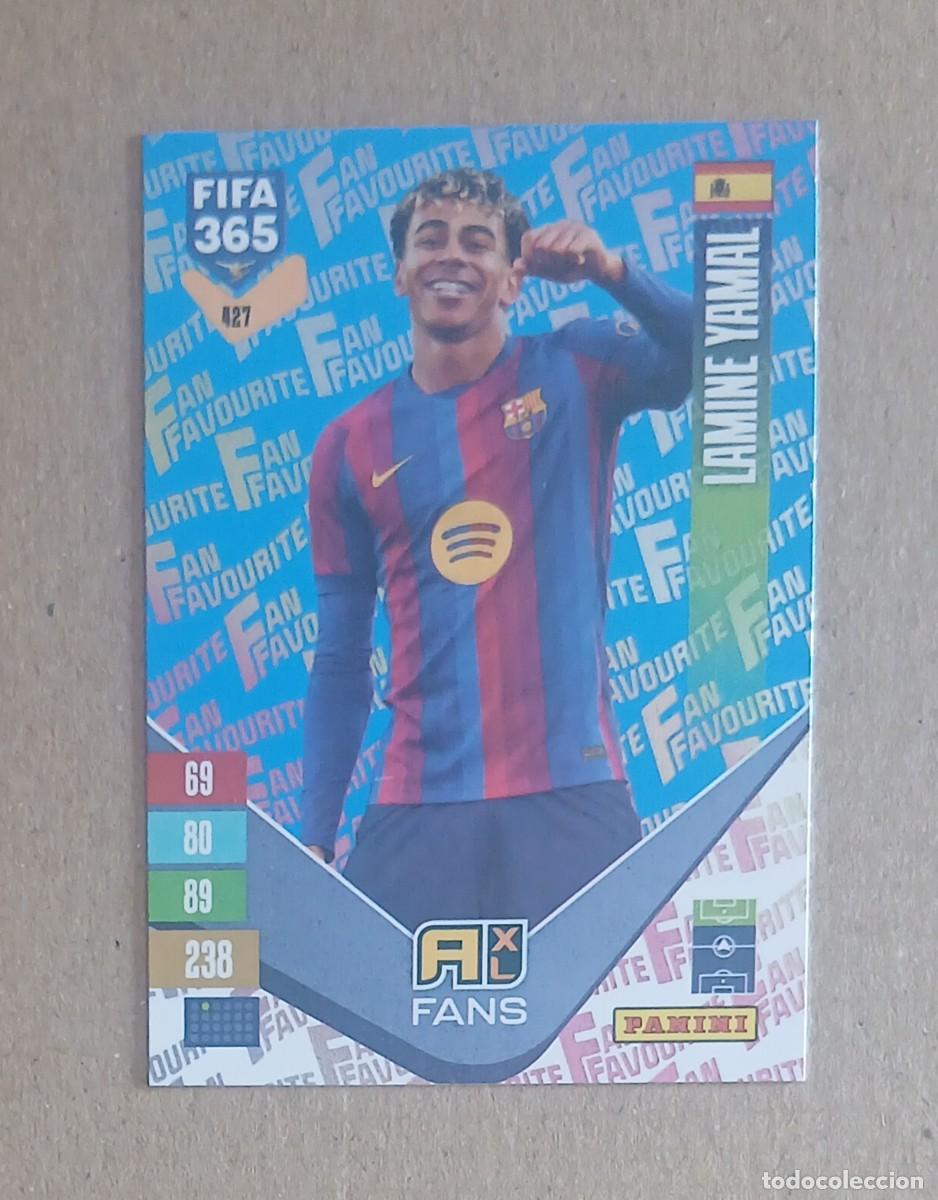 Figurine di Calcio: CROMO N&ordm; 427 LAMINE YAMAL BARCELONA FONDO AZUL ADRENALYN XL FIFA 365 2026-2027. Nuevo de sobre.
