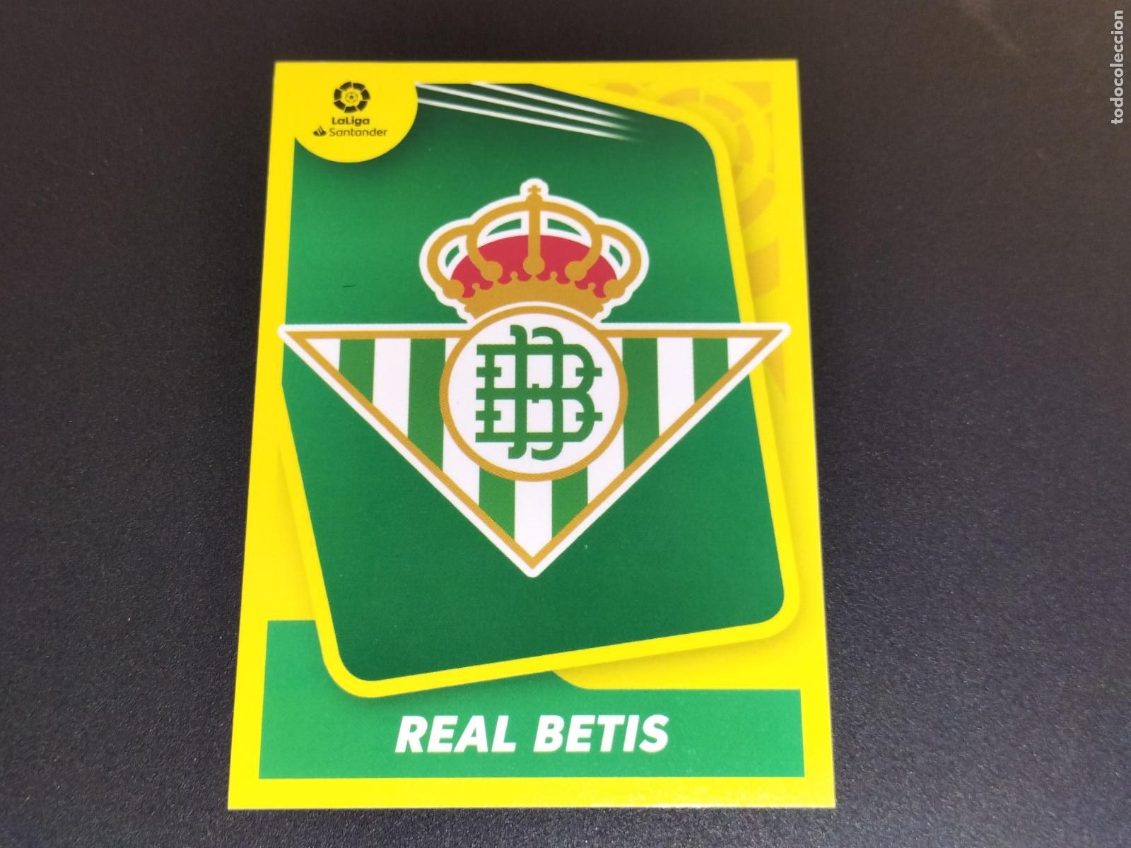 Figurine di Calcio: N&ordm; 1 ESCUDO LOGO BETIS CROMOS LALIGA SANTANDER ESTE LIGA FUTBOL 2021 2022 21 22 PANINI