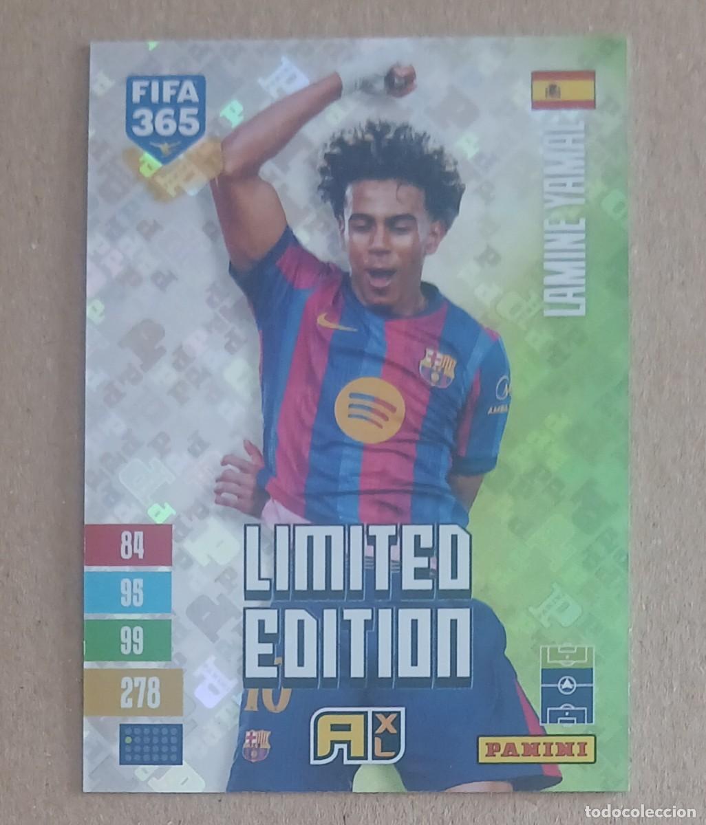 Fu&szlig;ball-Sticker: CROMO LAMINE YAMAL BARCELONA LIMITED EDITION ADRENALYN XL FIFA 365 2026-2027. Nuevo de sobre.