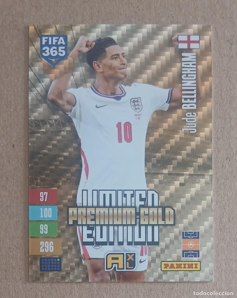 Figurine di Calcio: CROMO JUDE BELLINGHAM ENGLAND LIMITED PREMIUM GOLD ADRENALYN XL FIFA 365 2026-2027. Nuevo de sobre.