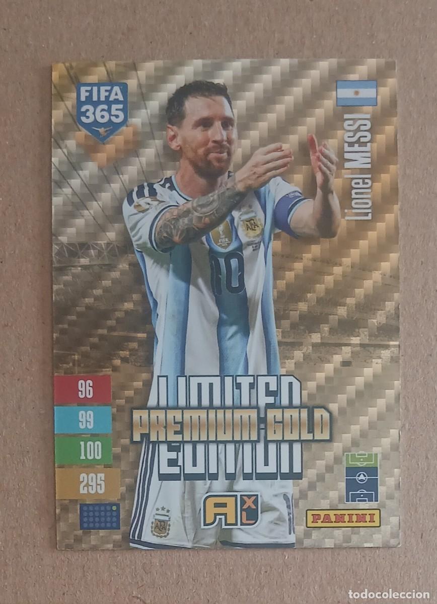 Figurine di Calcio: CROMO LEO MESSI ARGENTINA LIMITED PREMIUM GOLD ADRENALYN XL FIFA 365 2026-2027. Nuevo de sobre.