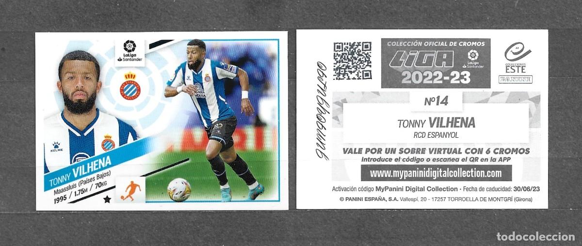 Figurine di Calcio: Liga este 22/23 - Tonny Vilhena - N&deg; 14 - RCD Espa&ntilde;ol