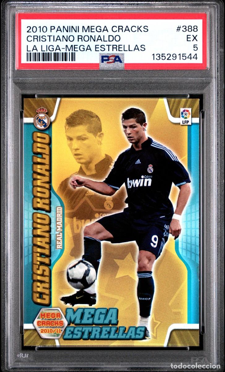 Football Stickers: Cristiano Ronaldo #388 Real Madrid Panini Megacracks 2010 11 PSA 5
