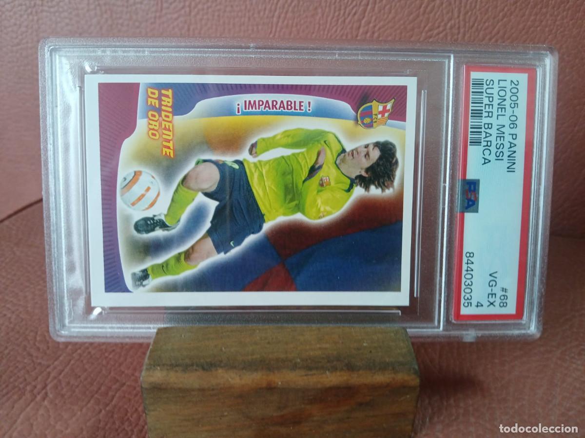 Cromos de f&uacute;tbol: 2005-06 PANINI LEONEL MESSI 68 SUPER BARSA PSA 4 - Foto 2