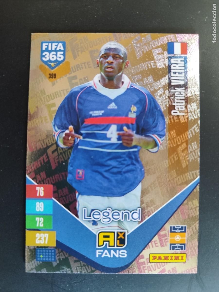 Cromos de f&uacute;tbol: ADRENALYN XL FIFA 365 2027 CARD FANS LEGEND VIEIRA FRANCIA # 399 PANINI