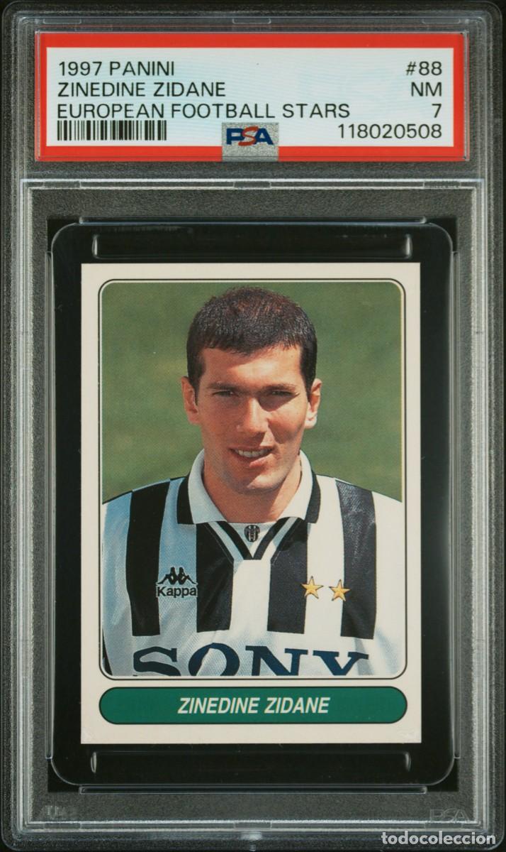 Football Stickers: Zinedine Zidane #88 Juventus Panini European Football Stars 1997 Psa 7