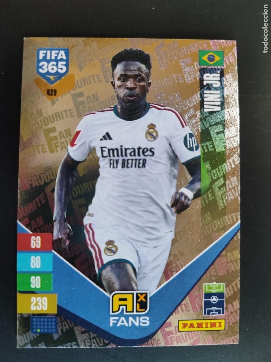 Figurine di Calcio: ADRENALYN FIFA 365 2027 CARD FANS VINI JR REAL MADRID # 429 PANINI