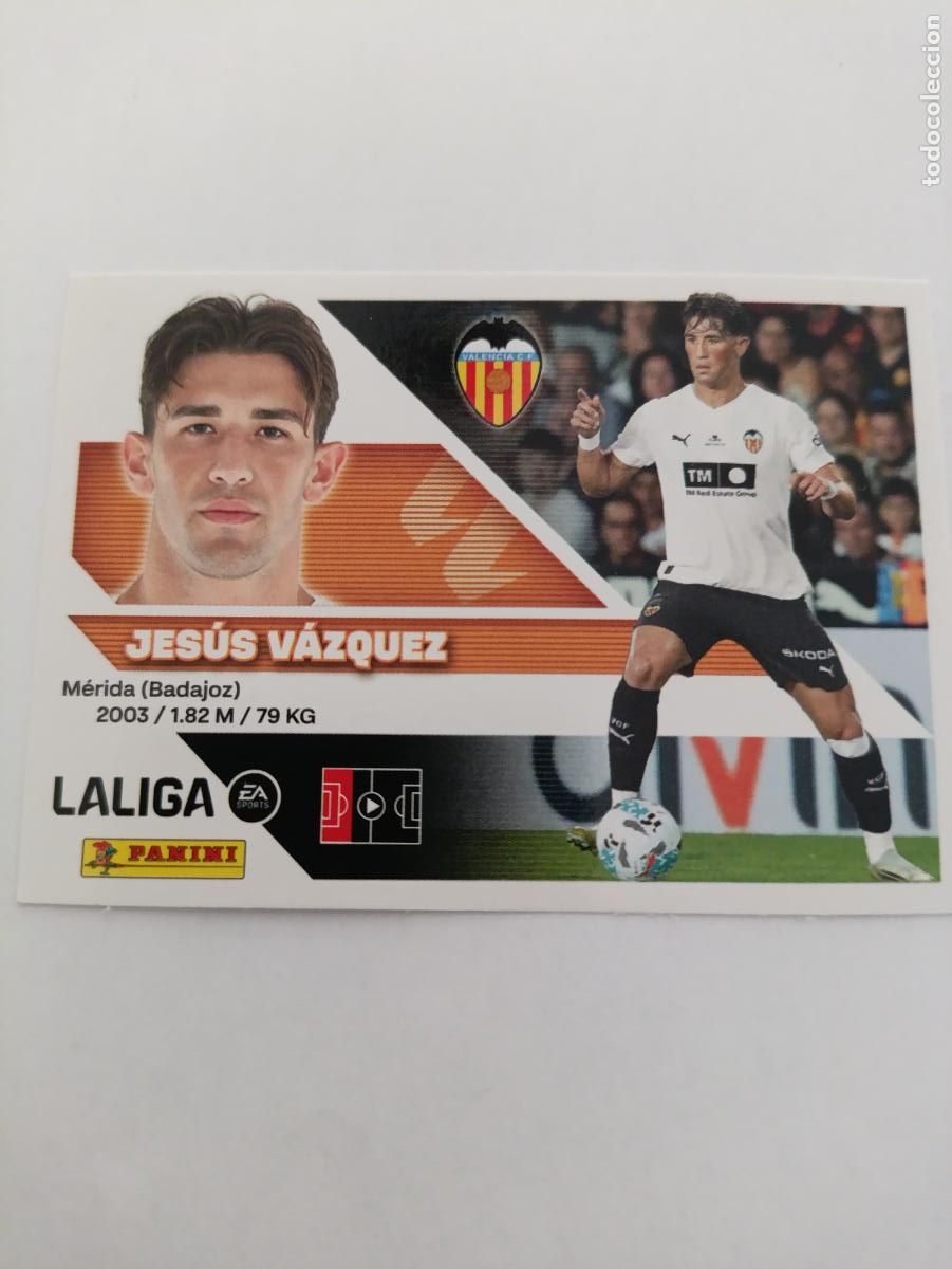 Cromos de f&uacute;tbol: LIGA ESTE 2026 2027 VALENCIA CF JESUS VAZQUEZ N&ordm;10