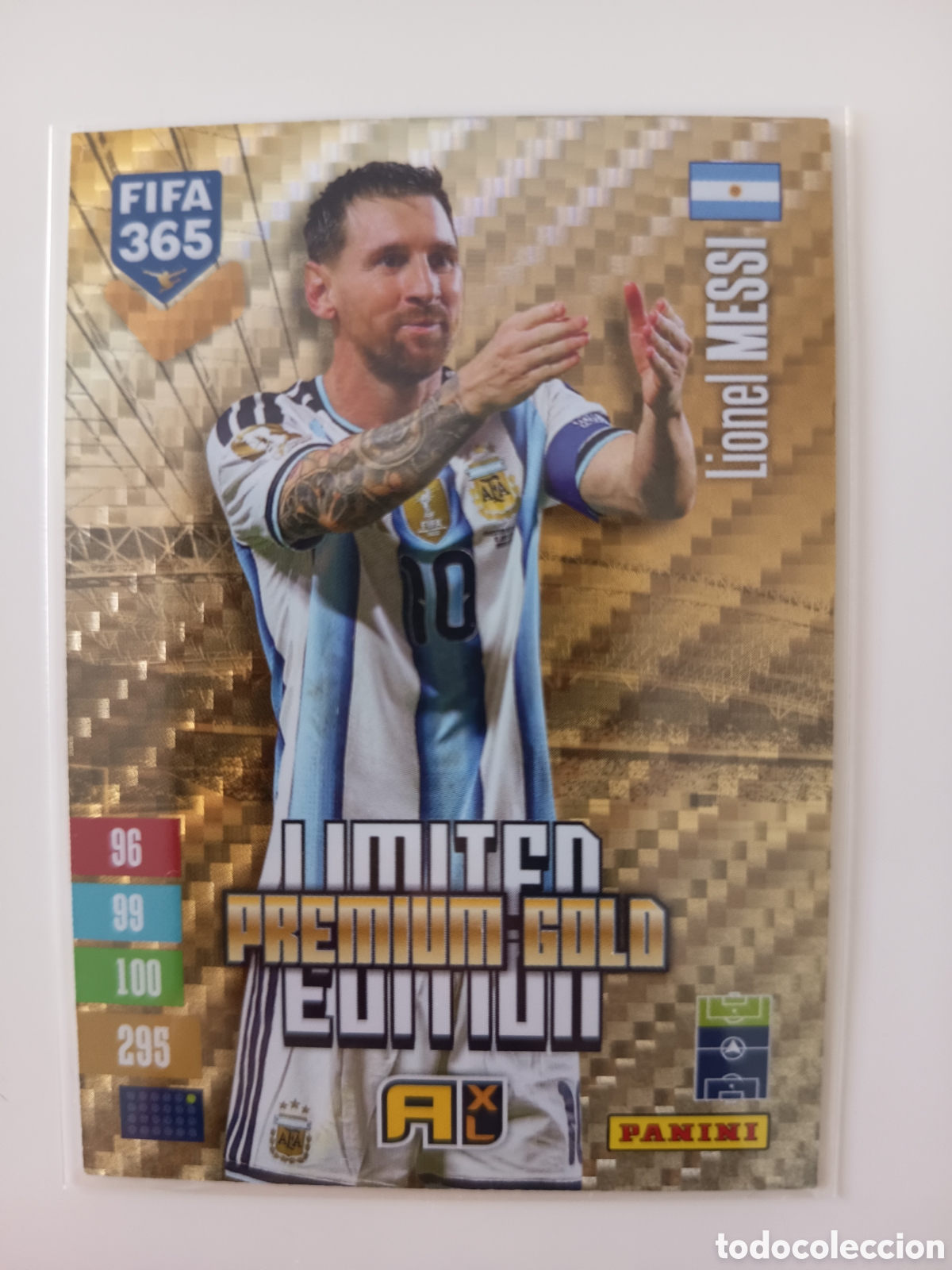 Fu&szlig;ball-Sticker: Lionel Messi l&iacute;mited premium gold edition