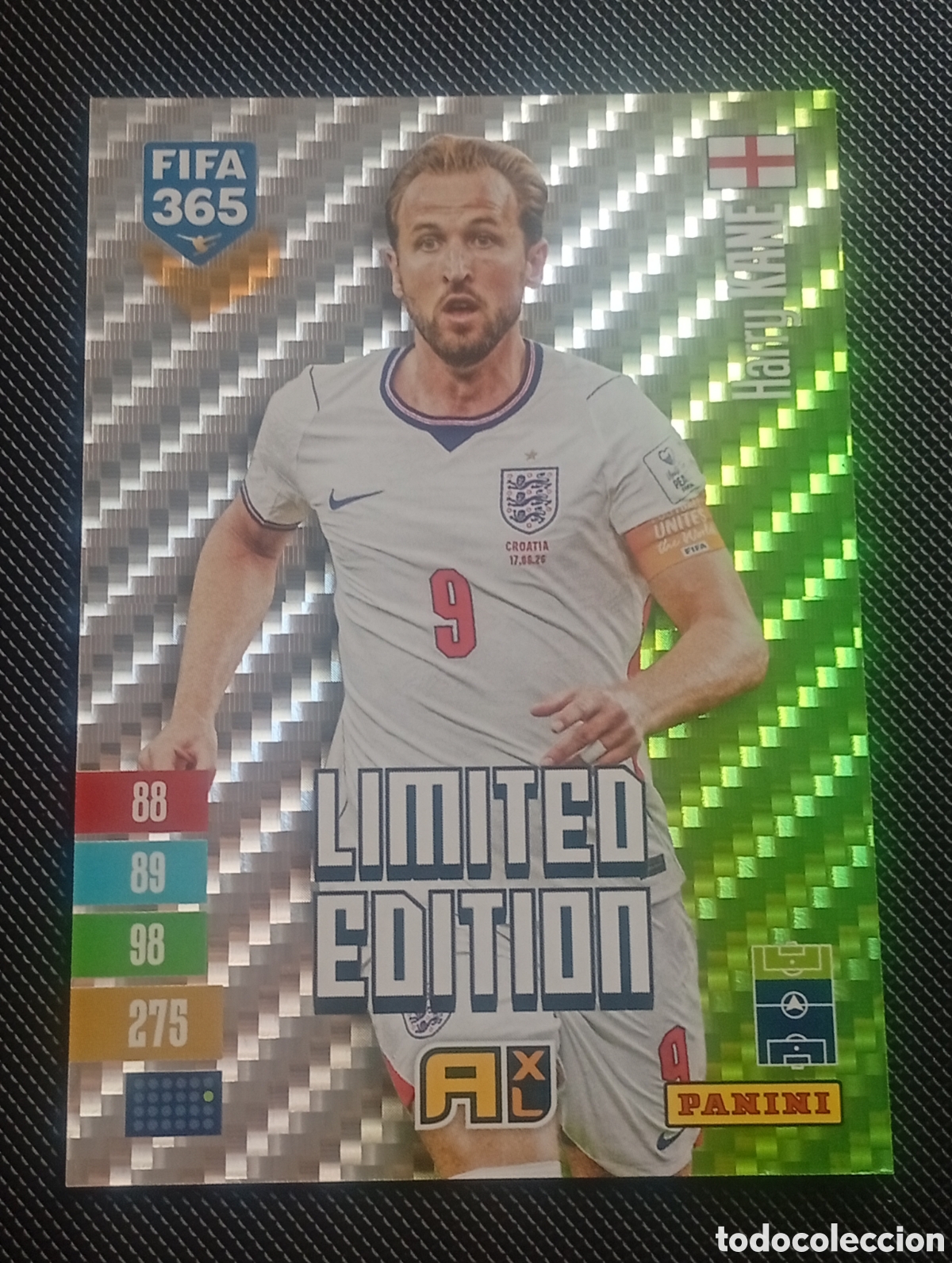 Fu&szlig;ball-Sticker: limited edition HARRY KANE ENGLAND UK ADRENALYN FIFA 365 PANINI 2026 2027 26 27 CROMOS CARDS