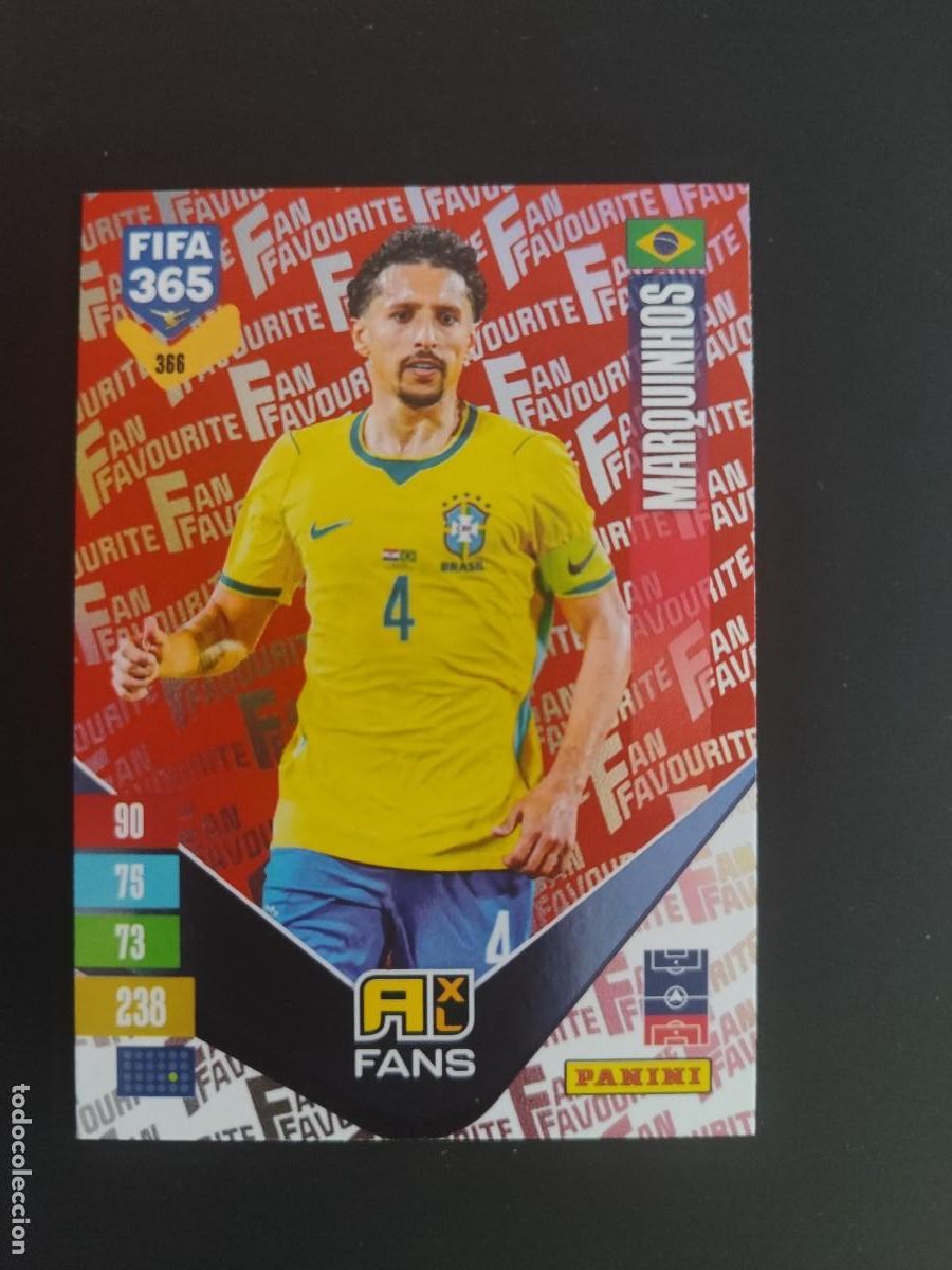 Football Stickers: ADRENALYN XL FIFA 365 2027 CARD FANS MARQUINHOS BRASIL # 366 PANINI PARALELA ROJA