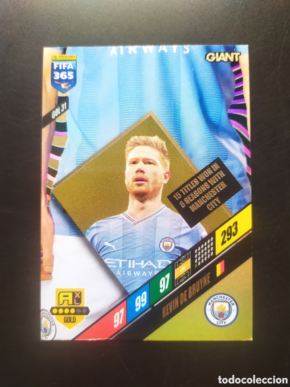 Fu&szlig;ball-Sticker: FIFA 365 adrenalyn 2023 2024 23 24 panini De Bruyne giant GOL31 Manchester City