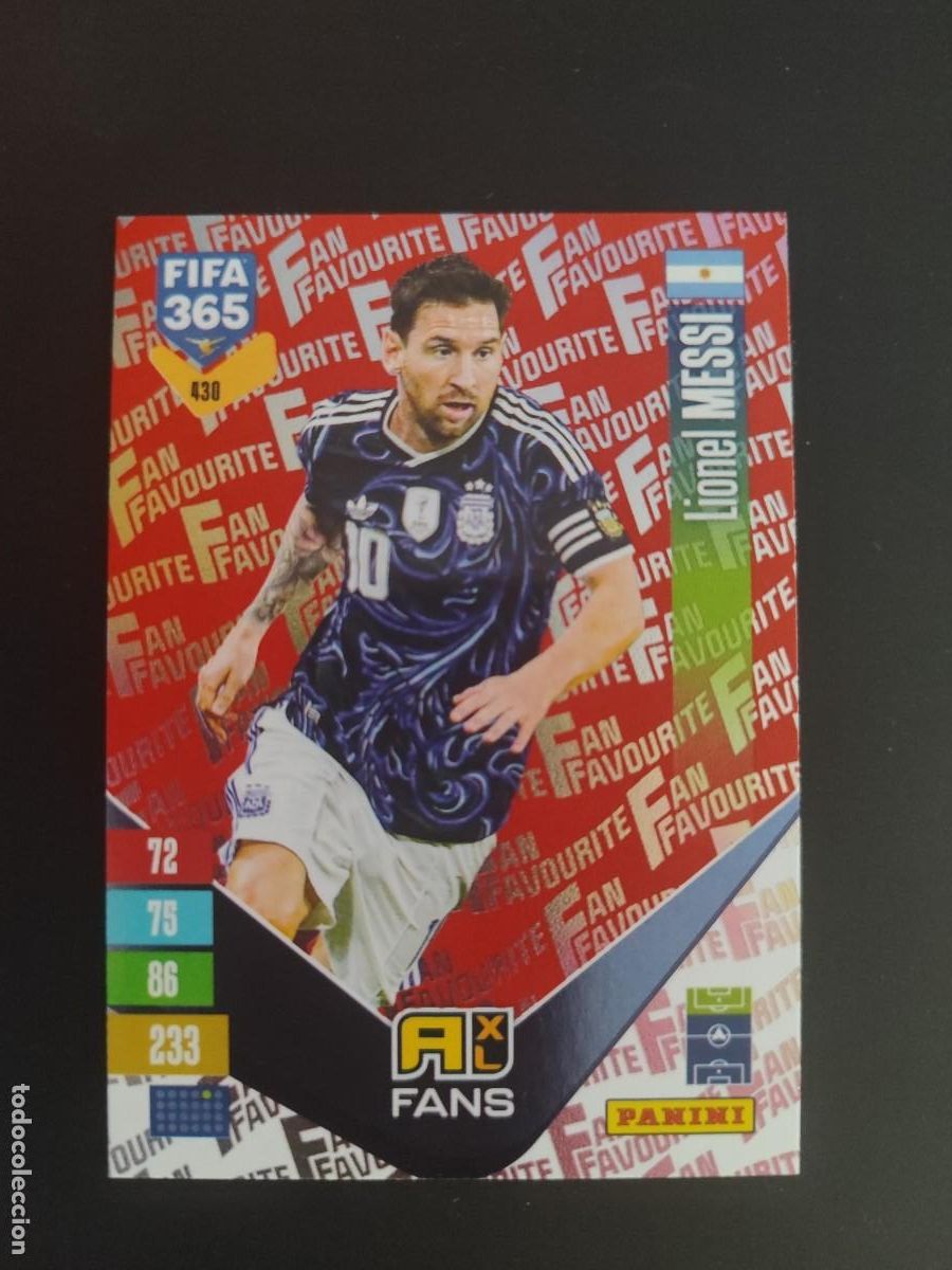 Football Stickers: ADRENALYN XL FIFA 365 2027 CARD FANS LIONEL MESSI ARGENTINA # 430 PANINI PARALELA ROJA