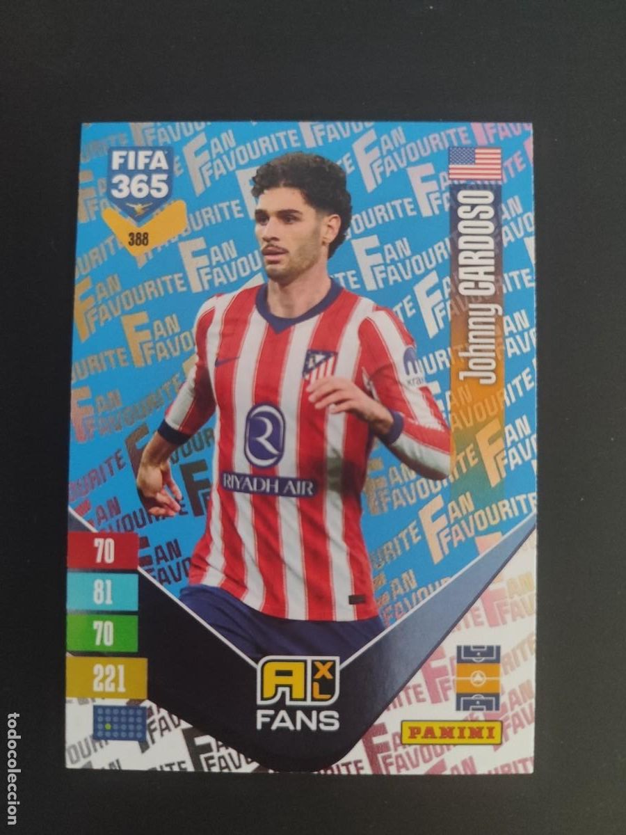 Fu&szlig;ball-Sticker: ADRENALYN XL FIFA 365 2027 CARD FANS CARDOSO AT MADRID # 388 PANINI PARALELA AZUL