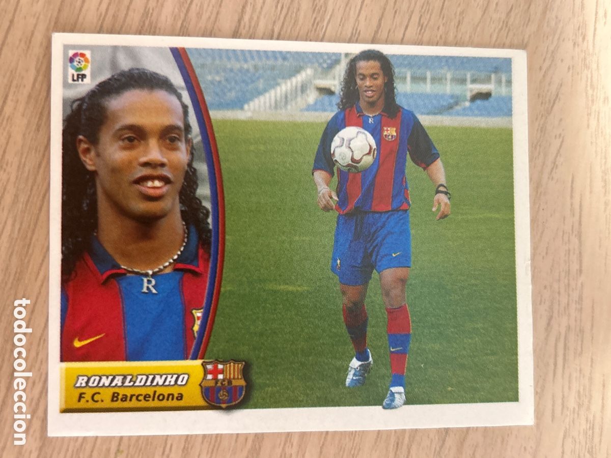 Fu&szlig;ball-Sticker: RONALDINHO FICHAJE N&ordm; 10 BARCELONA VERSION 1 LIGA ESTE 2003 2004 03 04 NUNCA PEGADO SIN PEGAR